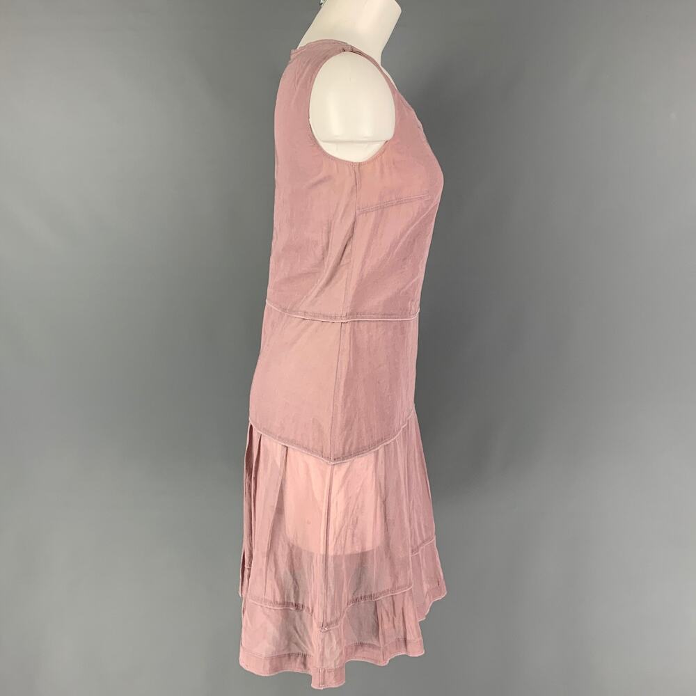 JIL SANDER Size 6 Dust Pink Cotton Pleated Sleeveless Dress - Picture 2 of 5